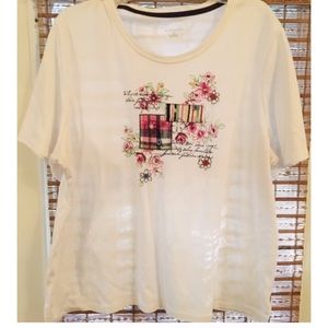Allison Daley Floral /Patchwork Shortsleeve Top